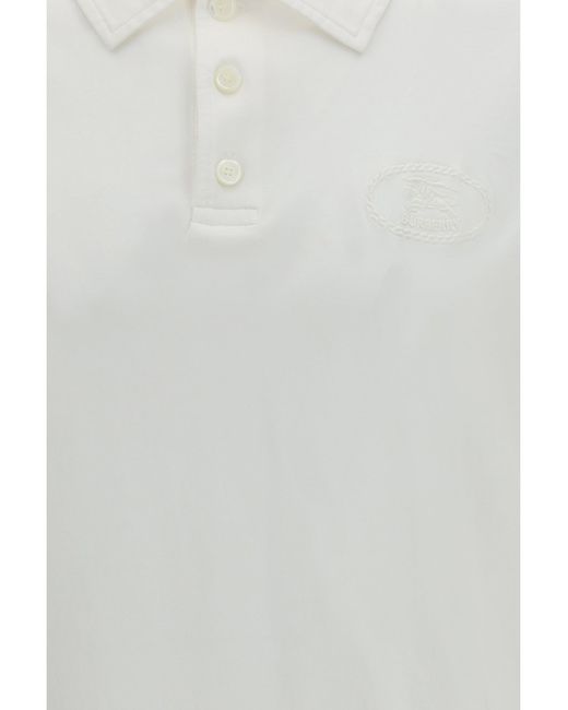 Burberry White Jwear Cotton Piqué Polo Shirt for men