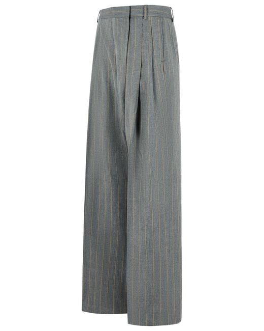 Ganni Gray Wool Blend Trousers