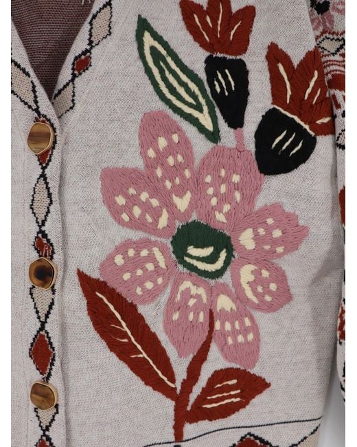 Farm Rio Multicolor Cardigan With Embroidery