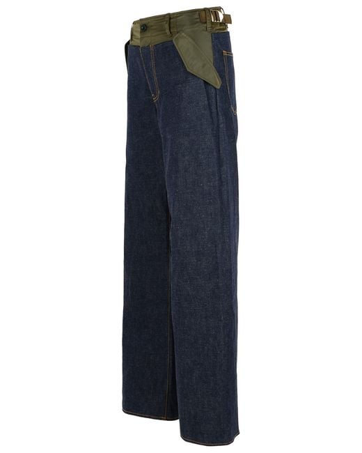 Sacai Blue Cotton Jeans