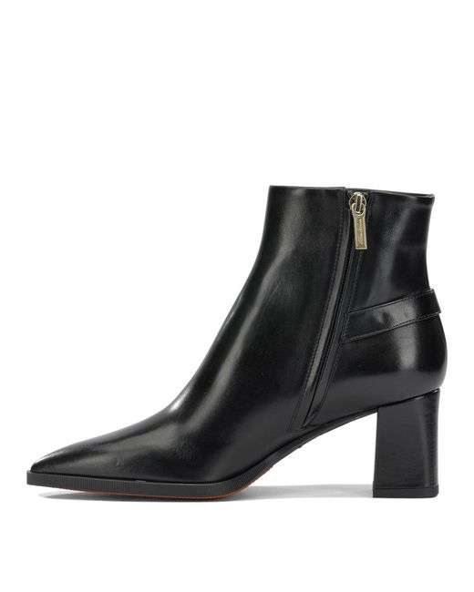 Santoni Black "Elly 65Mm" Zippered Ankle Boots