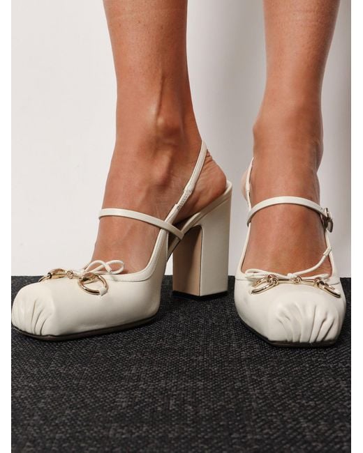 Gucci White Leather Décolleté