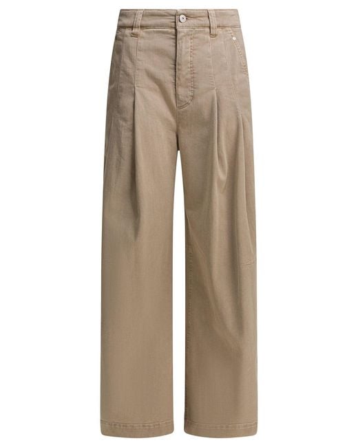 Brunello Cucinelli Natural Wide Leg Jeans Beige