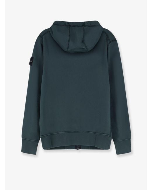 Stone Island Blue Cotton Logo Sweatshirt for men
