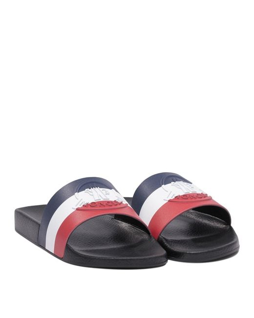 Moncler White "Basile" Slides for men