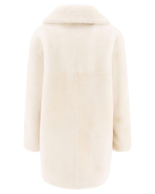 B&W Natural Reversibile Shearling Coat