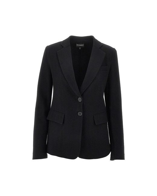 Emporio Armani Black Chevron Jersey Jacket