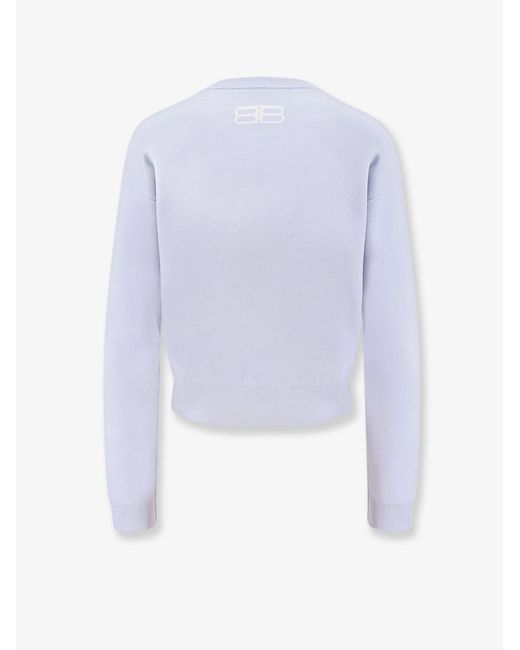 Balenciaga Purple Wool And Cotton Blend Sweater