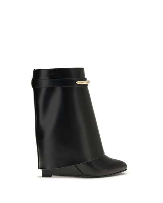Givenchy Black Leather Shark Ankle Boots
