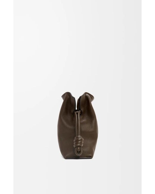 Loewe Brown Flamenco Small Clutch With Chain Chocolate