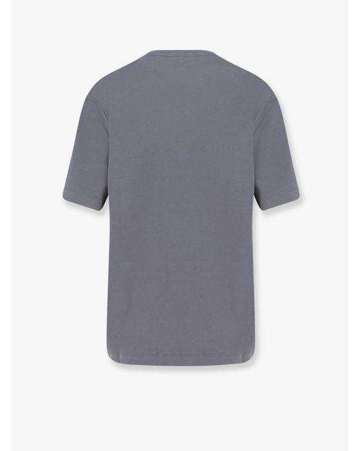 Pinko Gray Cotton T-Shirt With Love Birds Logo On The Front