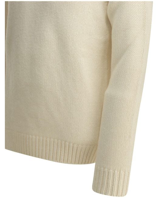 Altum White Cashmere Turtleneck Sweater for men