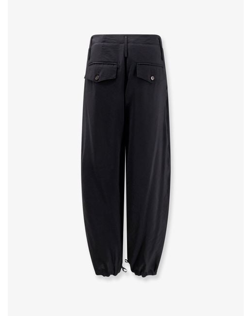 Alysi Blue Modal Trousers With Drawstring Detail