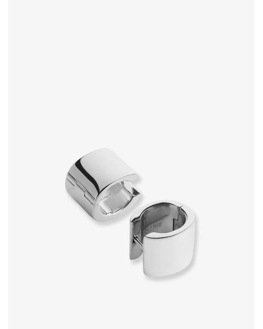 Totême White Brass Huggie Earrings