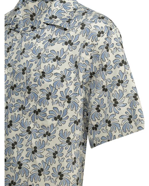 Prada Gray Casual Floral Shirt for men