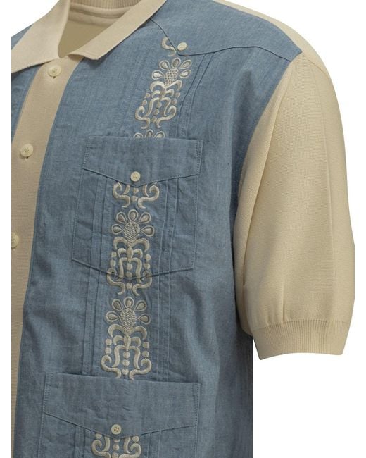 Kapital Blue Cuba Casual Shirt Light for men