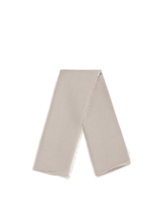 Max Mara White Fringed Scarf