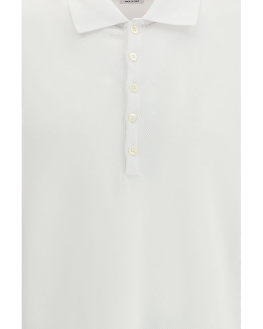 Thom Browne White Polo Shirt Whit Iconic Bands for men