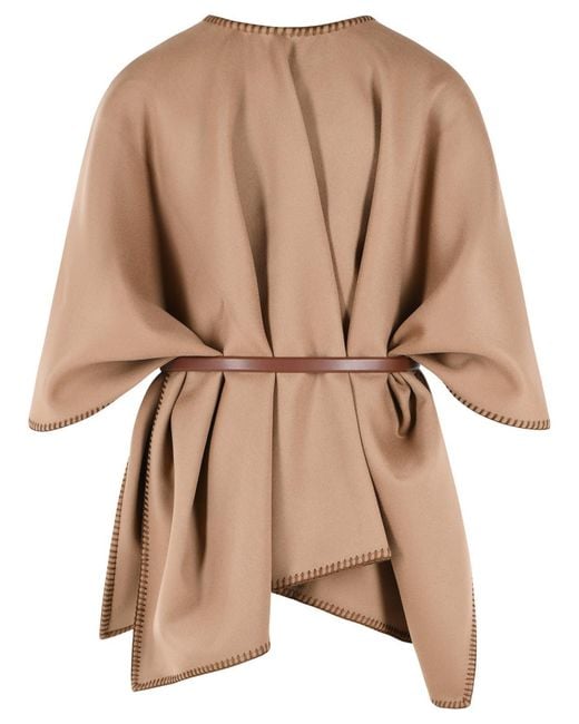 Max Mara Natural 'Colomba' Virgin Wool Cape