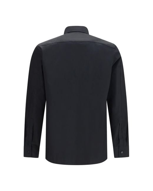 Givenchy Blue Embroidered Poplin Shirt for men
