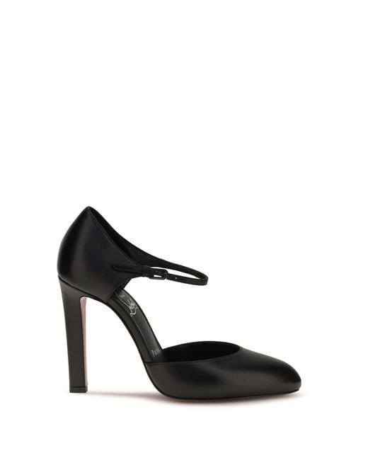 Women's Black Fanny Demie Leather Court Shoes