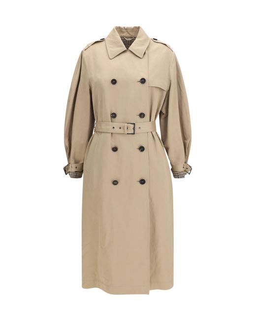 Brunello Cucinelli Natural Belted Trench Coat