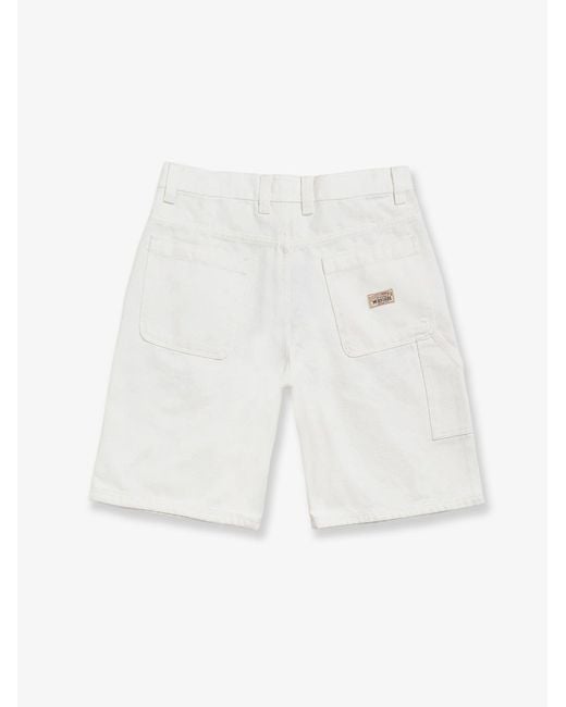 Stussy White Cotton Bermuda Shorts for men