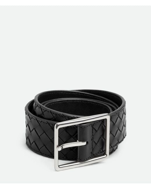 Bottega Veneta Black Leather Belt for men