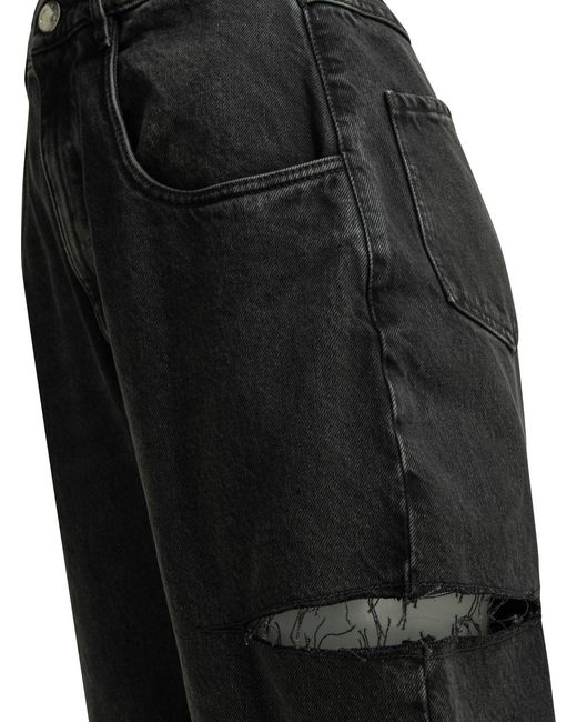 Maison Margiela Black Straight-Leg Cotton Jeans