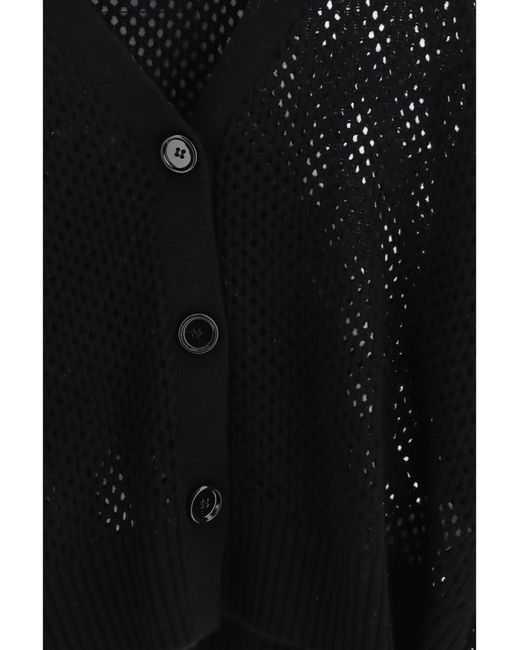 Allude Black Cardigan V-Neck Buttoned