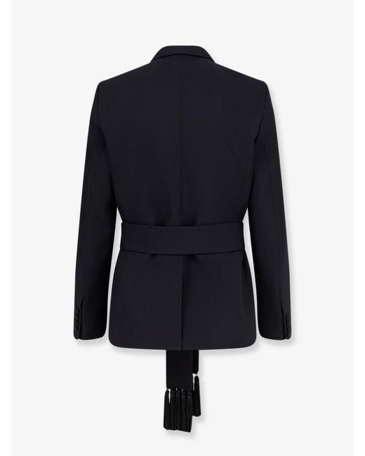 Valentino Blue Virgin Wool Blazer With Belt for men