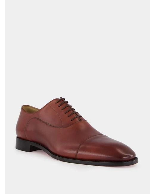 Christian Louboutin Red "Greggory Oxfords" Lace Up Shoes for men