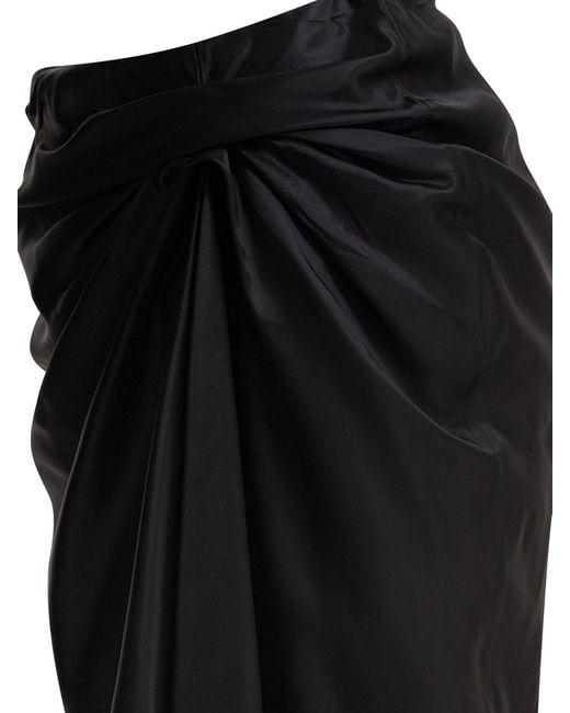 Balenciaga Black Draped Skirt