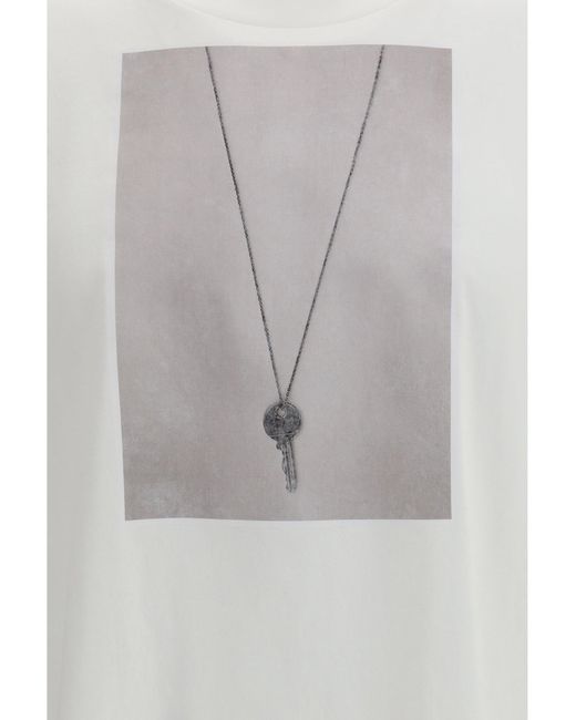 MM6 by Maison Margiela White T-Shirt With Digitally Inspired Key Print Off for men