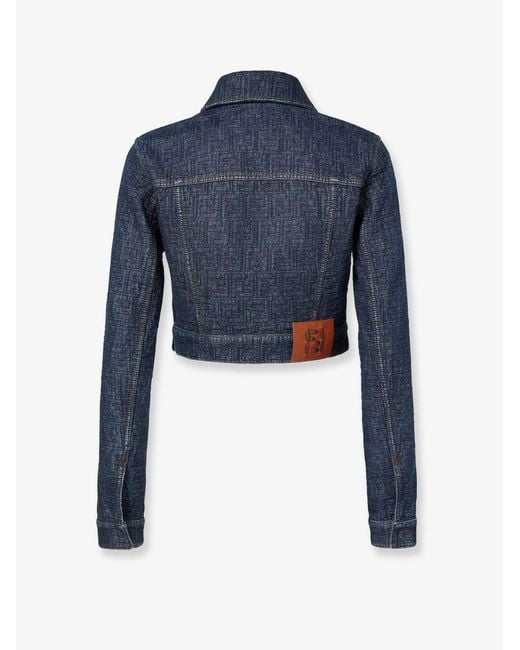 Fendi Blue Padded Denim Jacket
