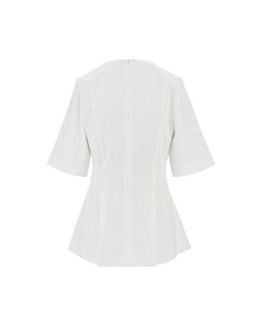 Totême White Cotton Twill Tailored Top