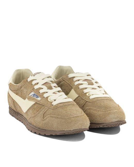 Autry Brown Windspin Low-Top Sneakers