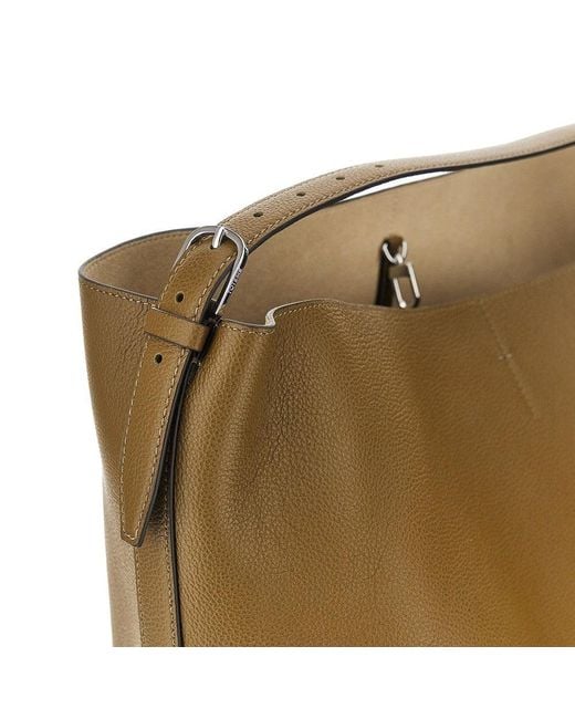 Totême  Green Grained Leather Tote Bag
