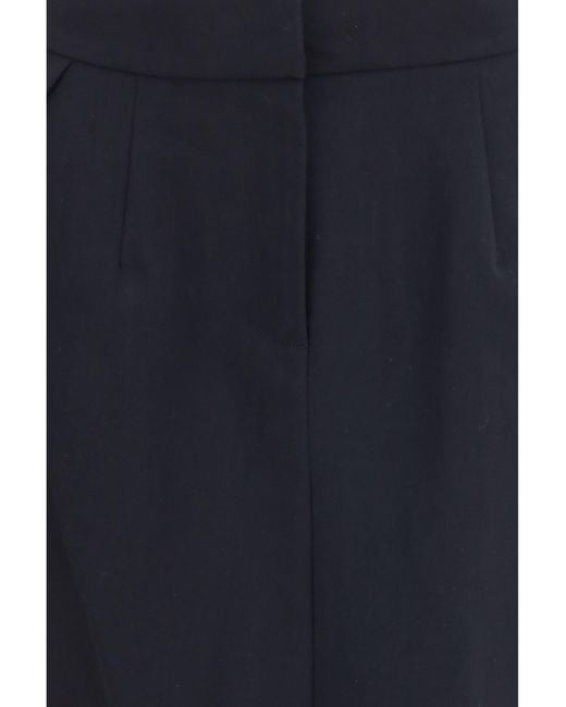 Magda Butrym Blue Pleated Midi Skirt