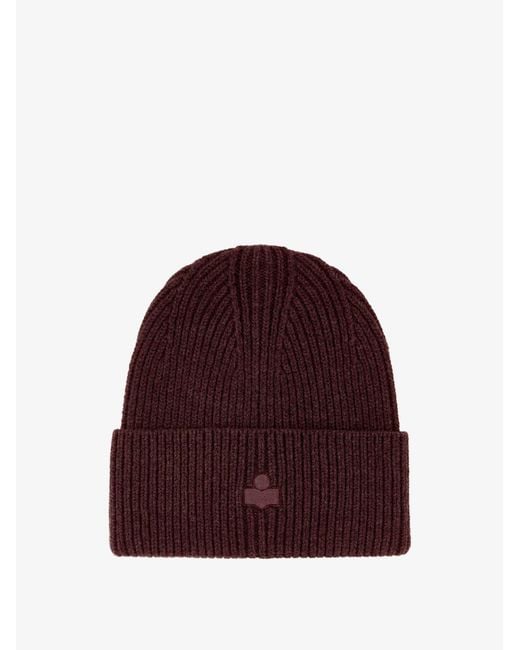 Isabel Marant Red Mayers Cotton And Wool Blend Hat