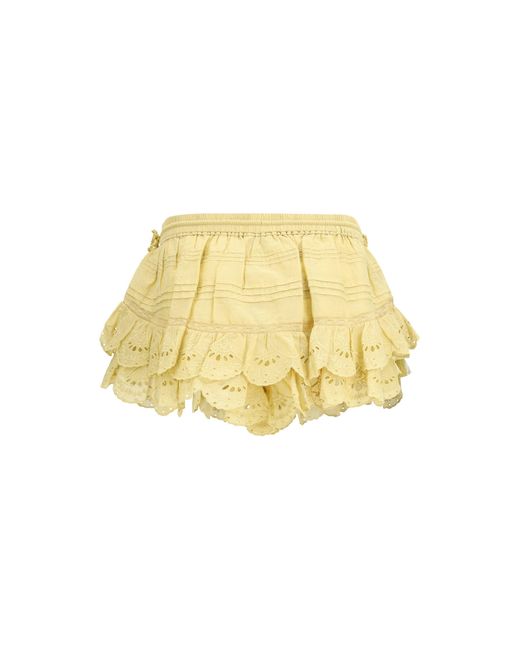 Isabel Marant Yellow Marant Etoile Puria Shorts With Ruffles