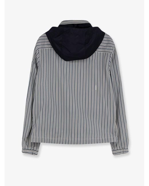 Moncler Gray Havas Striped Cotton Jacket for men