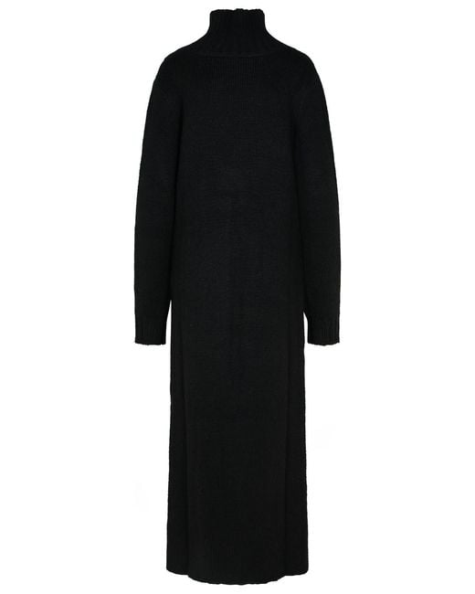 Jil Sander Black Alpaca Blend Dress