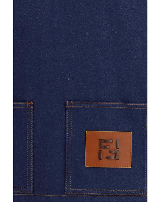 Fendi Blue Cropped Denim Jacket