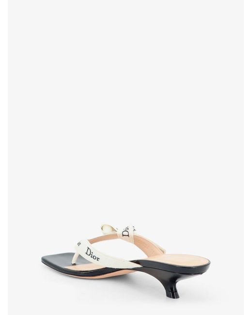Dior White Dior J'Adior Cotton Flip-Flops With Embroidered Logo