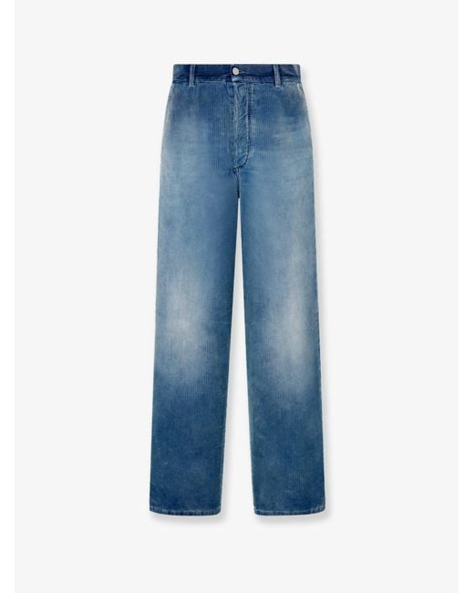 Dior Blue Corduroy Trousers for men