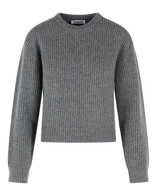 Jil Sander Gray Wool Sweater
