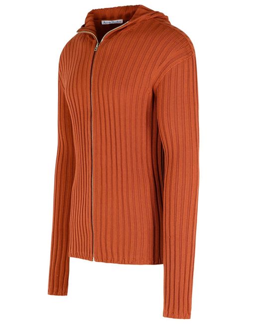 Acne Orange Brick Cotton Sweatshirt for men