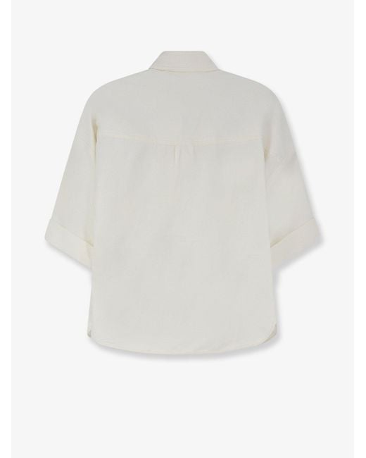 Closed White Linen And Viscose Shirt