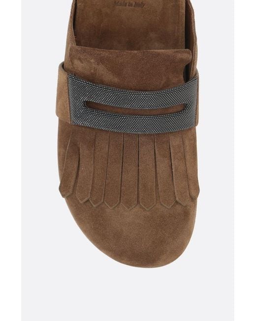 Brunello Cucinelli Brown Suede Loafers